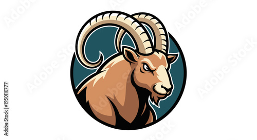 Cartoon illustration of a brown goat.