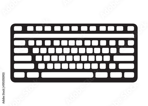 computer keyboard logo silhouette vector, typing keyboard logo silhouette vector illustration, typing device silhouette logo, typing tool logo silhouette design on white background