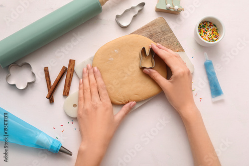 Woman preparing Easter cook...