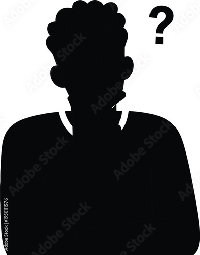 Mysterious silhouette of a person with a question mark