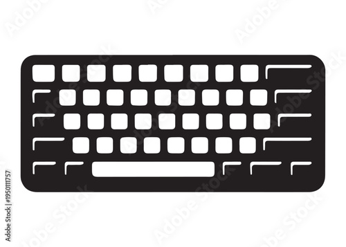 computer keyboard logo silhouette vector, typing keyboard logo silhouette vector illustration, typing device silhouette logo, typing tool logo silhouette design on white background
