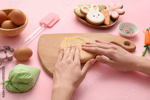 Woman preparing Easter cook...