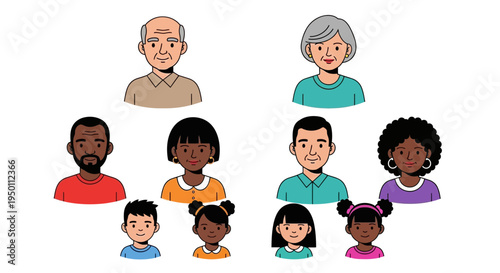 Diverse group of people cartoon illustration