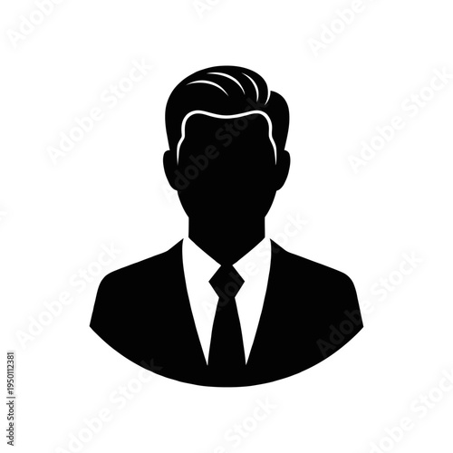 Businessman avatar silhouette vector icon for profile picture