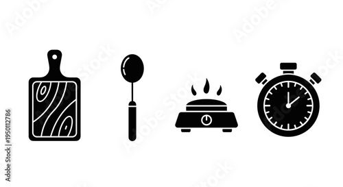 Cutting Board Kitchen Utensils Timer.