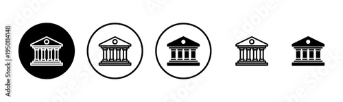 Bank icon logo design. Bank sign and symbol, museum, university