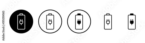Battery icon logo design. battery Charging sign. battery charge level