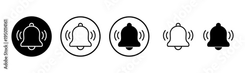 Bell icon logo design. Notification sign and symbol for web site design