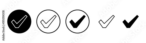 Check mark icon logo design. Tick mark sign and symbol