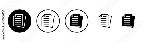 Document icon logo design. Paper sign and symbol. File Icon
