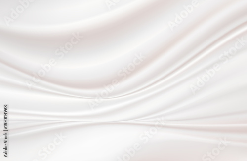 Elegant light cyan milky white teal drapery fabric. Ocean, sea, peacock, pine hues. Luxury crumpled silk satin background. Wide drape with folds. Business, interior, furniture, clothes themes. fabric 