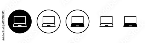 Laptop icon logo design. computer sign and symbol