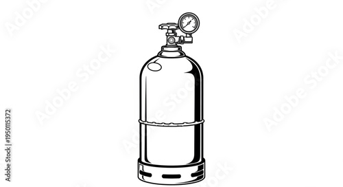 Oxygen Tank Illustration - Medical Equipment for Respiratory Support.