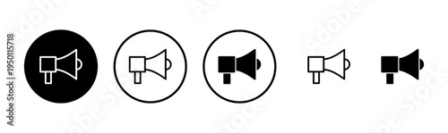 Megaphone icon logo design. Loudspeaker sign and symbol