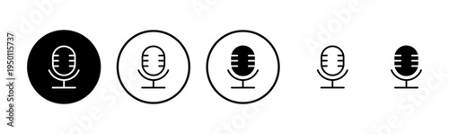 Microphone icon logo design. karaoke sign and symbol