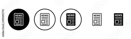Newspaper icon logo design. news paper sign and symbolign