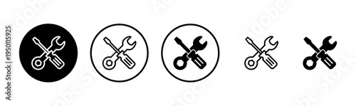 Tools icon logo design. tool sign and symbol. setting icon. Wrench and screwdriver. Service, repair