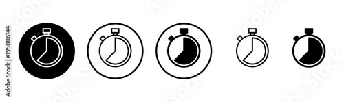 Stopwatch icon logo design. Timer sign and symbol. Countdown icon. Period of time