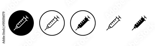 Syringe icon logo design. injection sign and symbol.vaccine icon