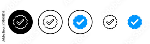 verified icon logo design. verification check mark. approved icon