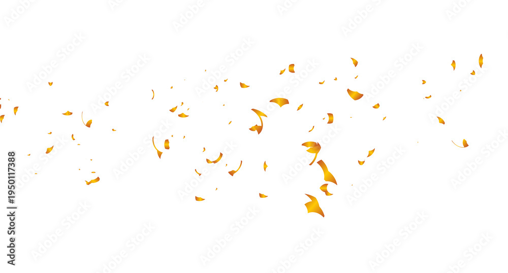 Obraz premium Falling isolated Gold Confetti. Glitter celebration PNG, Falling shiny gold confetti overlay on transparent background. Glossy golden festive tinsel. holiday