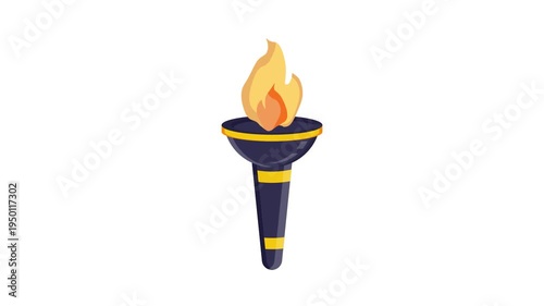 A torch with a bright flame at the top, illuminating its surroundings.