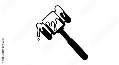 Paint Brush with White Paint.