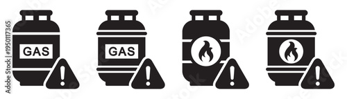 Gas tank warning icon, vector illustration