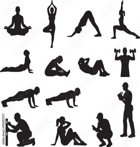 Silhouette of Woman in Warrior One Yoga Pose