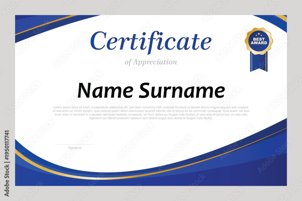Obraz premium award certificate template, school graduation, best employee