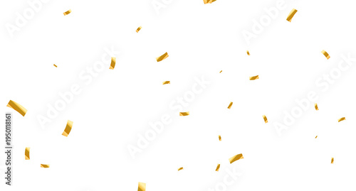 Cuadro en lienzo Falling isolated Gold Confetti