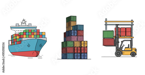 Cargo Ship Sailing With Containers Stacked High For Global Trade Concepts