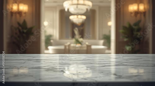 Wallpaper Mural Elegant marble surface in luxurious interior with soft focus background Torontodigital.ca