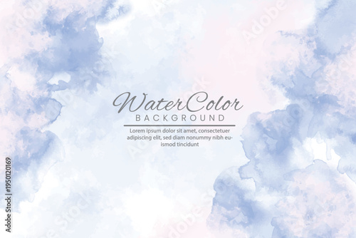 Watercolor background with soft blue and white hues