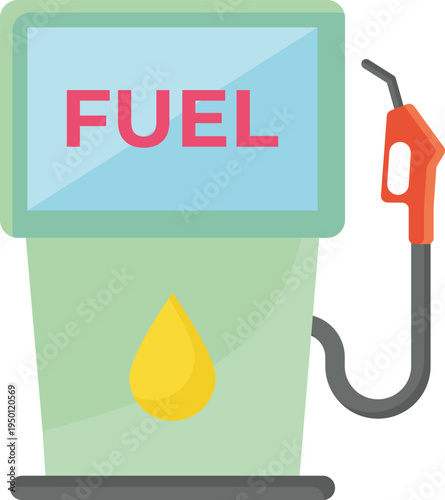 A fuel pump labeled with the word "fuel" prominently displayed on its side.