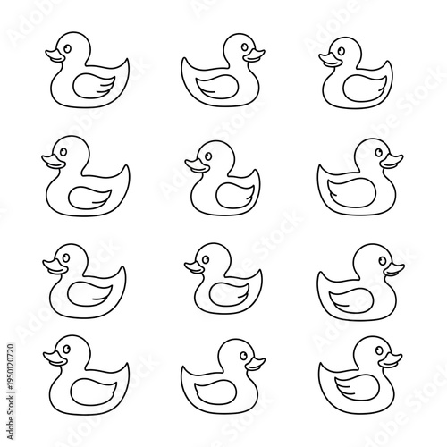 Rubber Ducks in a Single Line.