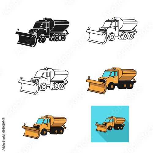 Snowplow truck with plow blade.