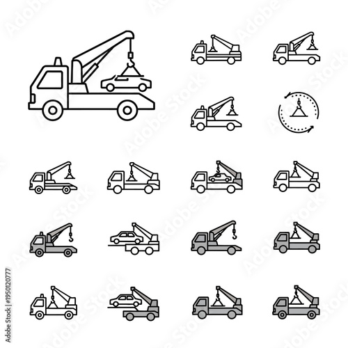 Tow truck lifting a car.