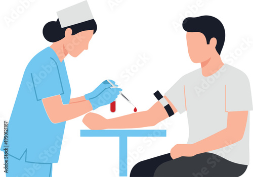 healthcare professional using vr technology to train for blood sample collection