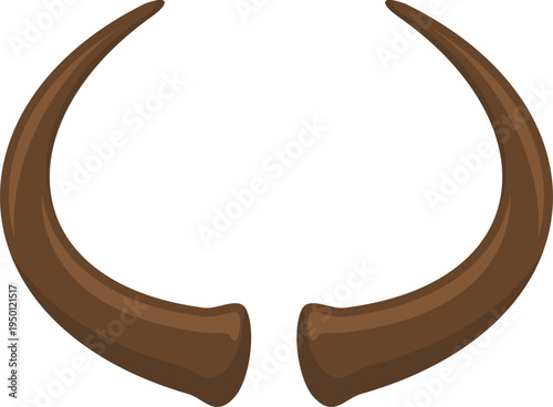 Photos Brown animal horns vector illustration on white background