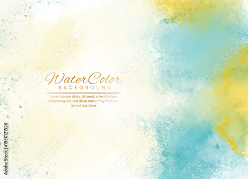 Blurry abstract background with colorful watercolor design and illegible text