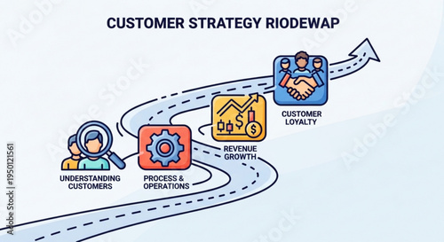 Customer strategy roadmap with understanding customers process optimization revenue growth and loyalty