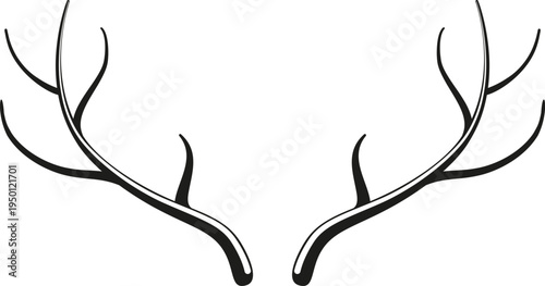 Stag antlers graphic symbolizing wild nature and strength