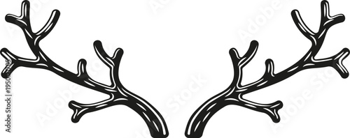 Reindeer antlers symbol for winter season decoration