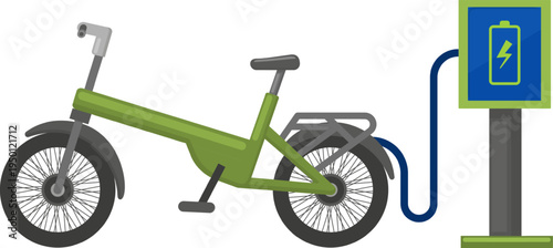 Electric bike charging at outdoor station