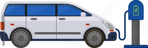 Electric vehicle charging, sustainable transportation concept