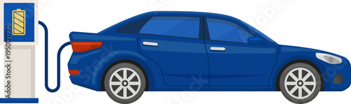 Electric vehicle charging battery, sustainable transportation concept