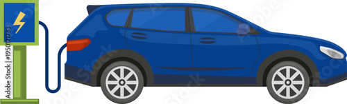 Electric car charging with public station hookup