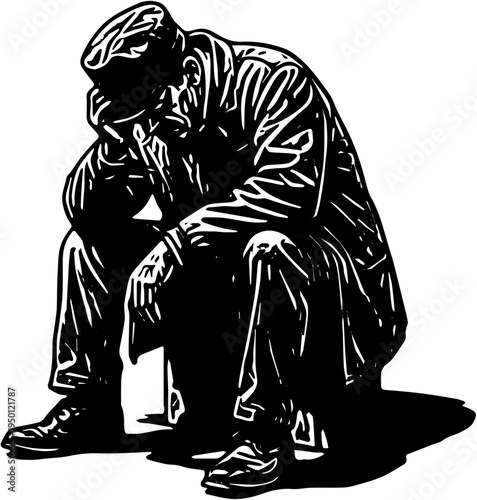 Trader loss Silhouette, sad 