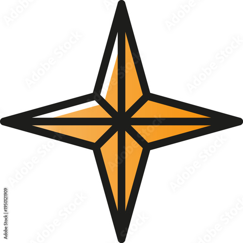 Compass star symbol providing direction and navigation guidance